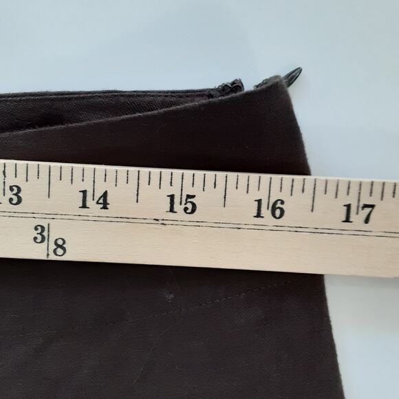 Vintage 80s Pleated Trousers 100% Linen Mocha Brown Pleated Front Womens 14 - Picture 7 of 11